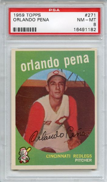 1959 Topps 271 Orlando Pena PSA NM-MT 8