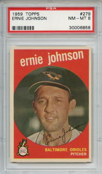 1959 Topps 279 Ernie Johnson PSA NM-MT 8