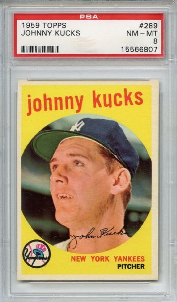 1959 Topps 289 Johnny Kucks PSA NM-MT 8