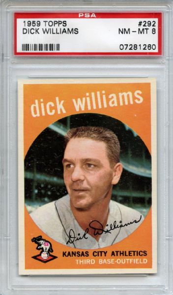 1959 Topps 292 Dick Williams PSA NM-MT 8