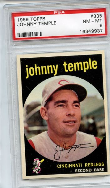 1959 Topps 335 Johnny Temple PSA NM-MT 8