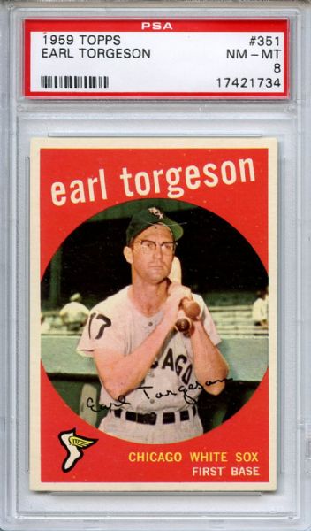 1959 Topps 351 Earl Torgeson PSA NM-MT 8