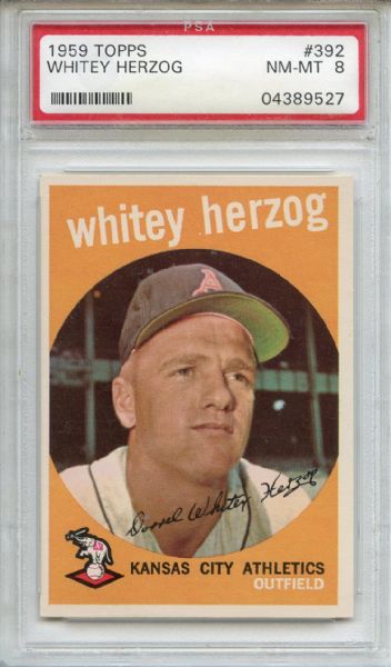 1959 Topps 392 Whitey Herzog PSA NM-MT 8