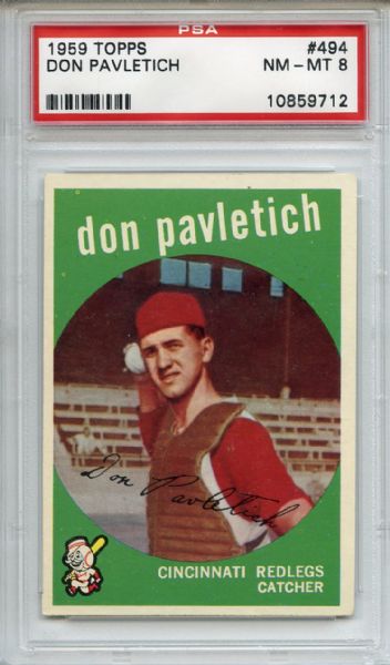 1959 Topps 494 Don Pavletich PSA NM-MT 8