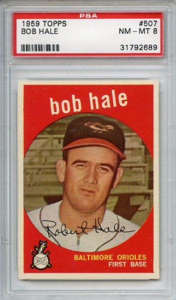 1959 Topps 507 Bob Hale PSA NM-MT 8