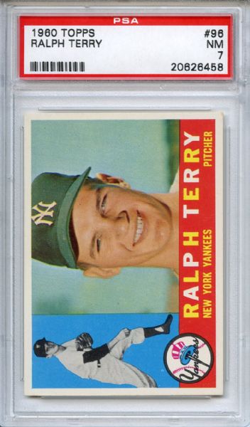 1960 Topps 96 Ralph Terry PSA NM 7