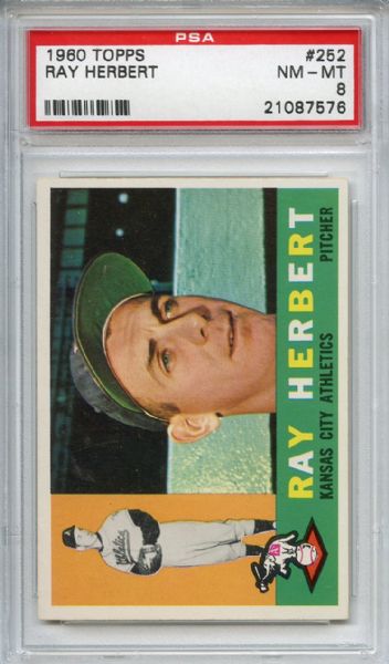 1960 Topps 252 Ray Herbert PSA NM-MT 8