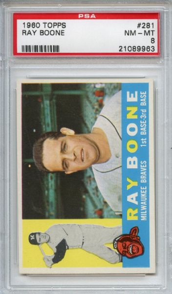 1960 Topps 281 Ray Boone PSA NM-MT 8