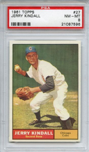 1961 Topps 27 Jerry Kindall PSA NM-MT 8