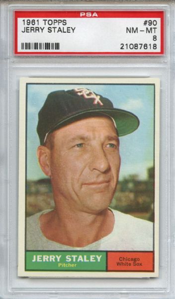 1961 Topps 90 Jerry Staley PSA NM-MT 8