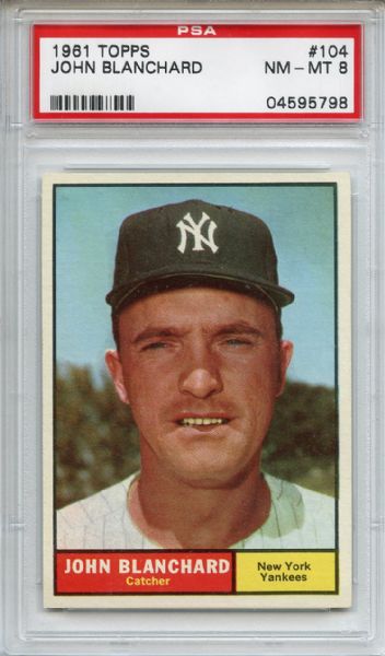 1961 Topps 104 John Blanchard PSA NM-MT 8