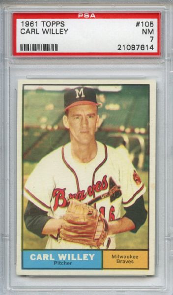 1961 Topps 105 Carl Willey PSA NM 7