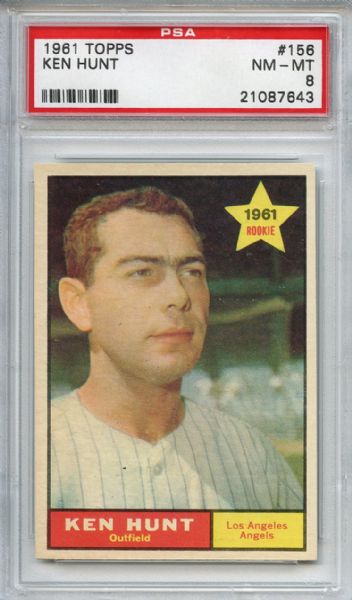 1961 Topps 156 Ken Hunt PSA NM-MT 8