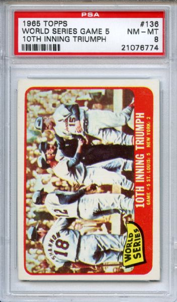 1965 Topps 136 World Series Game 5 PSA NM-MT 8