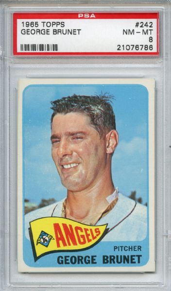 1965 Topps 242 George Brunet PSA NM-MT 8