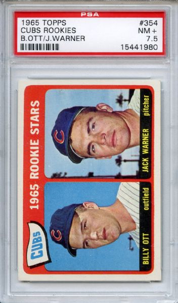 1965 Topps 354 Chicago Cubs Rookies PSA NM+ 7.5