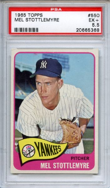 1965 Topps 550 Mel Stottlemyre Rookie PSA EX+ 5.5