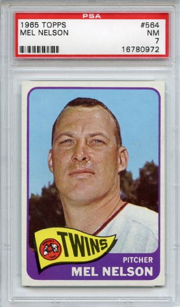 1965 Topps 564 Mel Nelson PSA NM 7