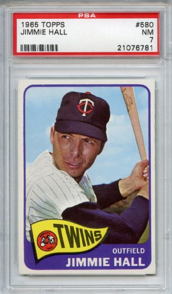 1965 Topps 580 Jimmie Hall PSA NM 7
