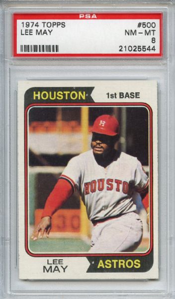 1974 Topps 500 Lee May PSA NM-MT 8