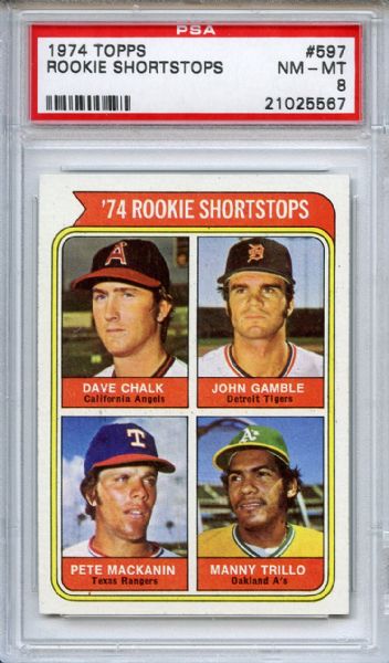 1974 Topps 597 Rookie Shortstops PSA NM-MT 8