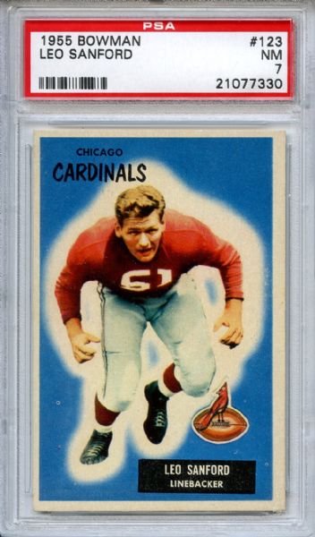 1955 Bowman 123 Leo Sanford PSA NM 7