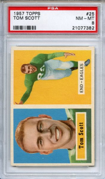 1957 Topps 25 Tom Scott PSA NM-MT 8