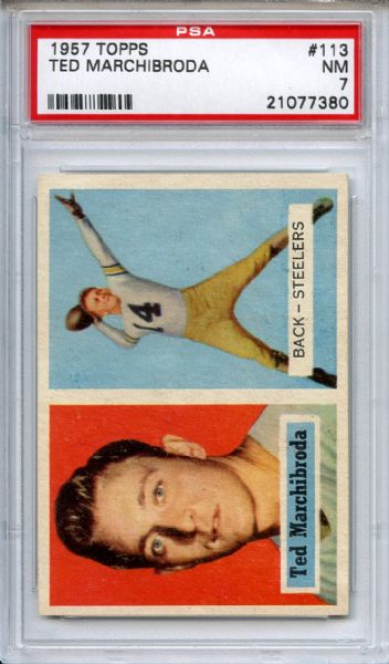 1957 Topps 113 Ted Marchibroda PSA NM 7