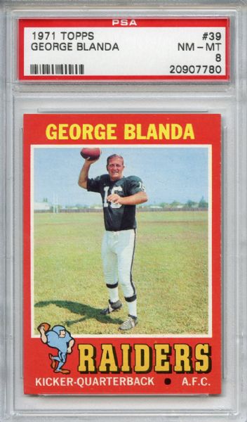 1971 Topps 39 George Blanda PSA NM-MT 8