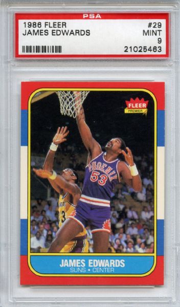 1986 Fleer 29 James Edwards PSA MINT 9