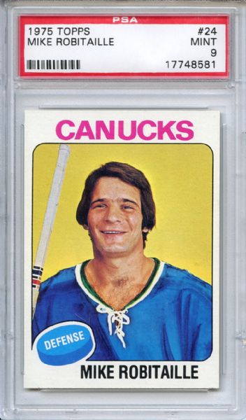 1975 Topps 24 Mike Robitaille PSA MINT 9