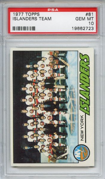 1977 Topps 81 New York Islanders Team PSA GEM MT 10
