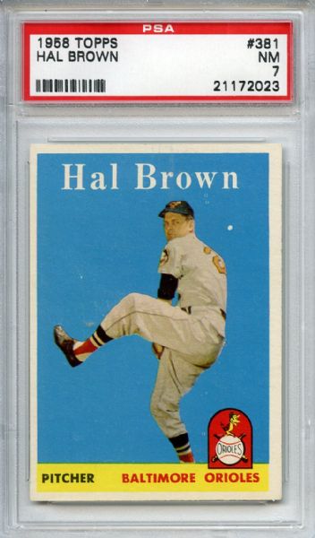 1958 Topps 381 Hal Brown PSA NM 7