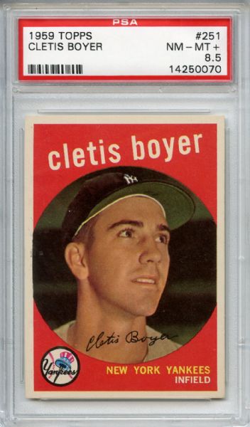 1959 Topps 251 Cletis Boyer PSA NM-MT+ 8.5