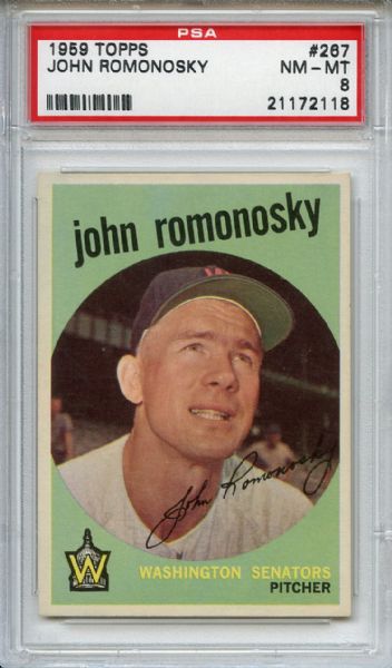 1959 Topps 267 John Romonosky PSA NM-MT 8