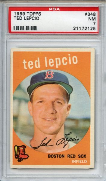 1959 Topps 348 Ted Lepcio PSA NM 7