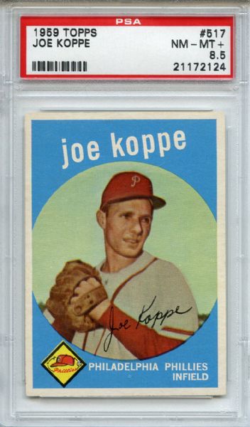 1959 Topps 517 Joe Koppe PSA NM-MT+ 8.5
