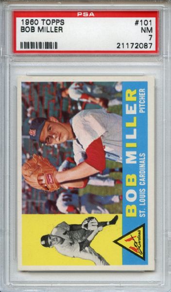 1960 Topps 101 Bob Miller PSA NM 7