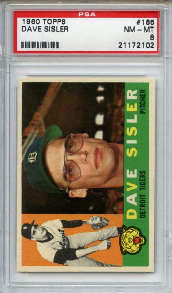 1960 Topps 186 Dave Sisler PSA NM-MT 8