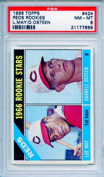 1966 Topps 424 Reds Rookies Lee May PSA NM-MT 8