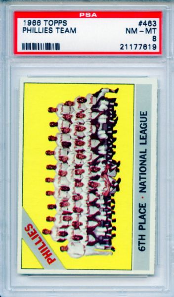 1966 Topps 463 Philadelphia Phillies Team PSA NM-MT 8