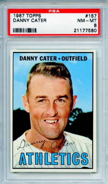 1967 Topps 157 Danny Cater PSA NM-MT 8