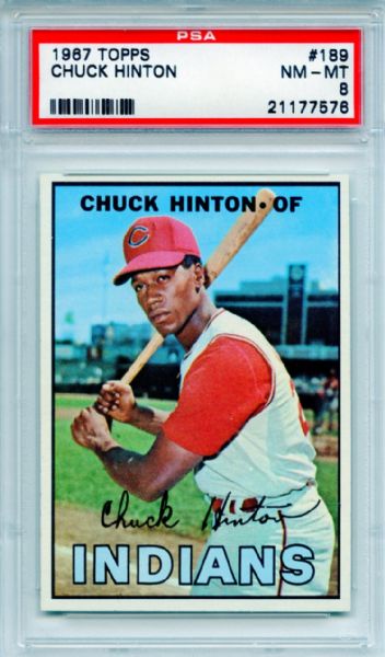 1967 Topps 189 Chuck Hinton PSA NM-MT 8