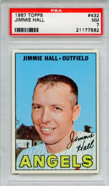1967 Topps 432 Jimmie Hall PSA NM 7