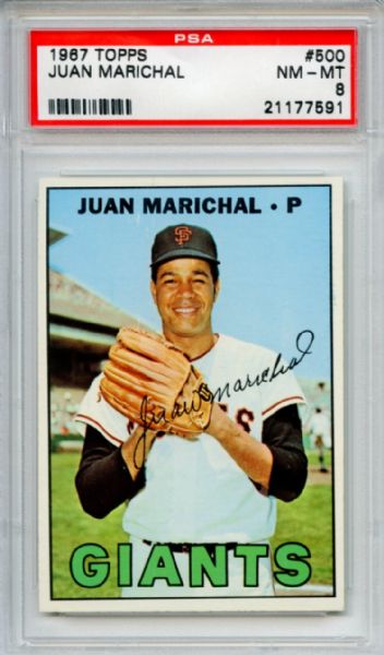 1967 Topps 500 Juan Marichal PSA NM-MT 8