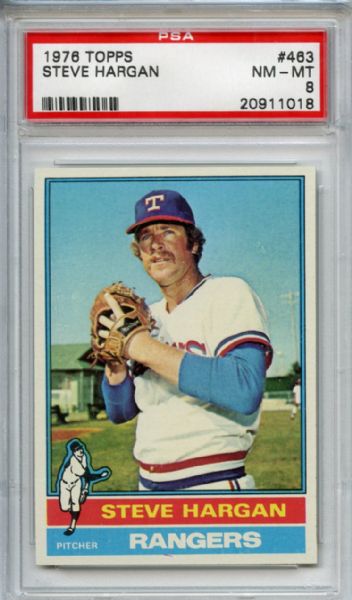 1976 Topps 463 Steve Hargan PSA NM-MT 8