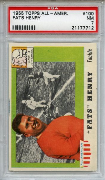 1955 Topps All American 100 Fats Henry PSA NM 7