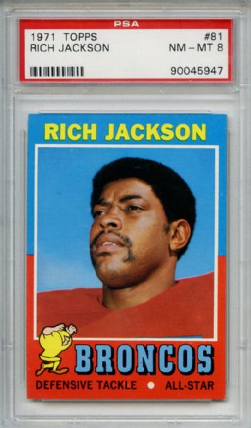1971 Topps 81 Rich Jackson PSA NM-MT 8