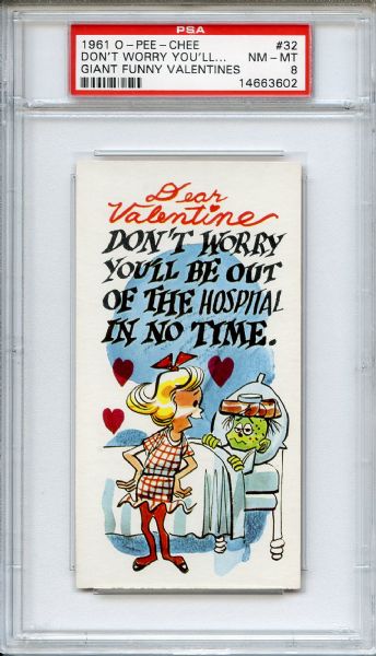 1961 O-Pee-Chee Giant Funny Valentines 32 Don't Worry You'll PSA NM-MT 8