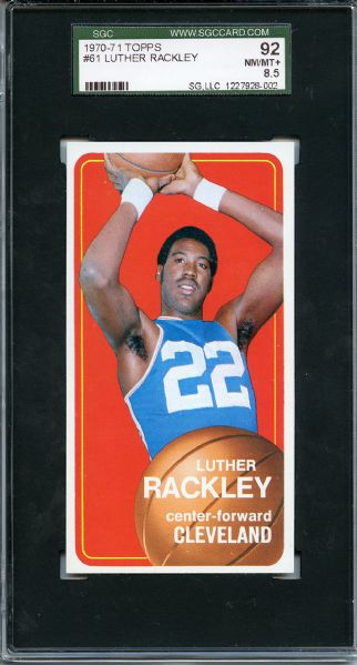 1970 Topps 61 Luther Rackley SGC NM/MT+ 92 / 8.5